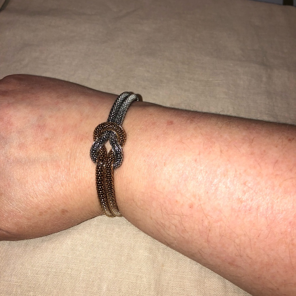 Lovely Two Tone Rope Knot Bracelet